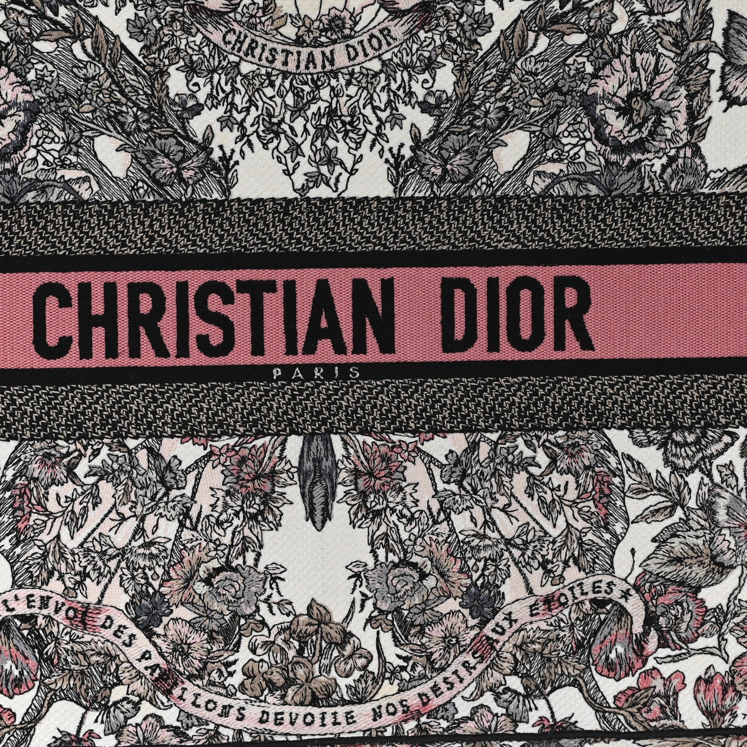 Christian Dior Canvas Embroidered Large Butterfly Around The World