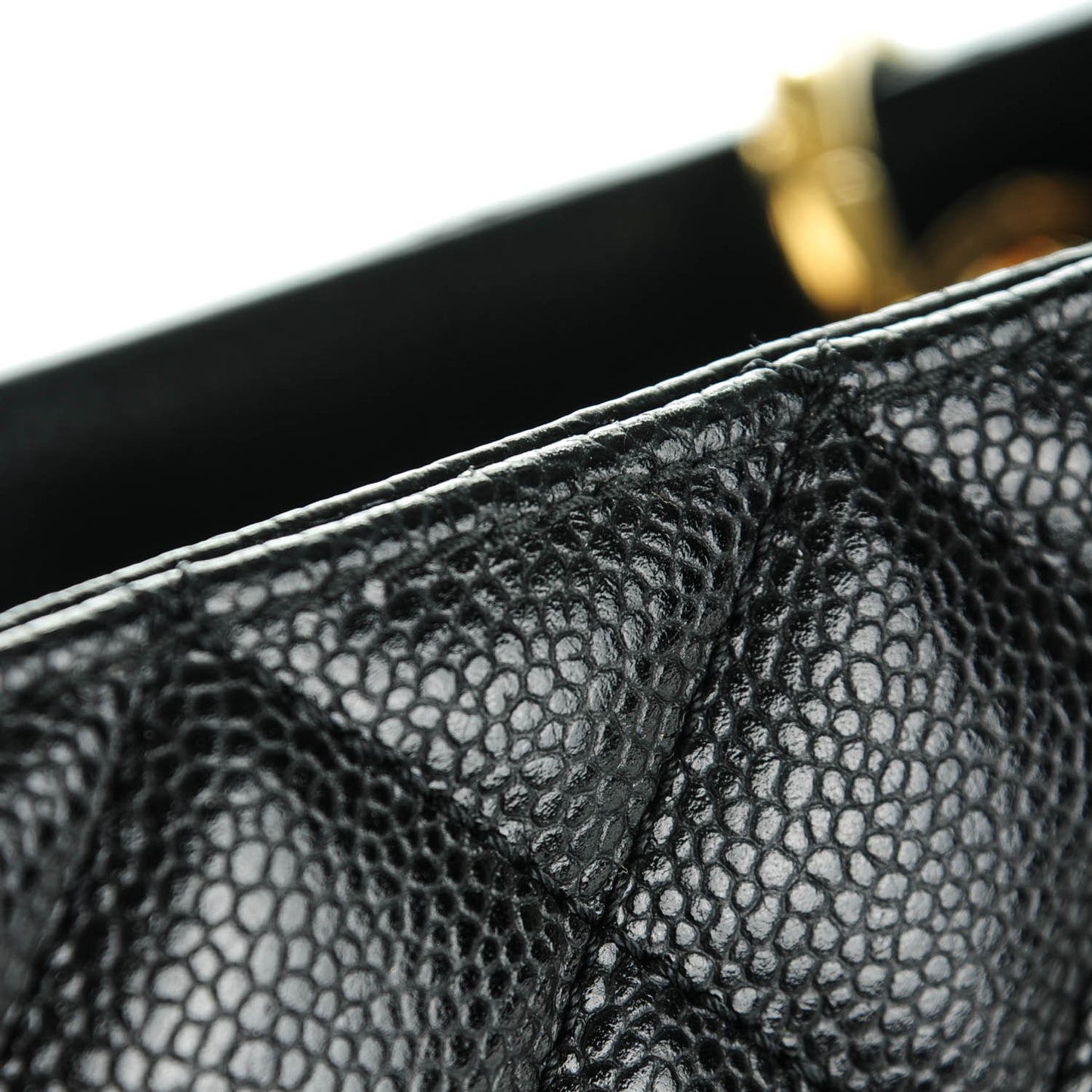 Caviar Quilted Grand Shopping Tote GST Black