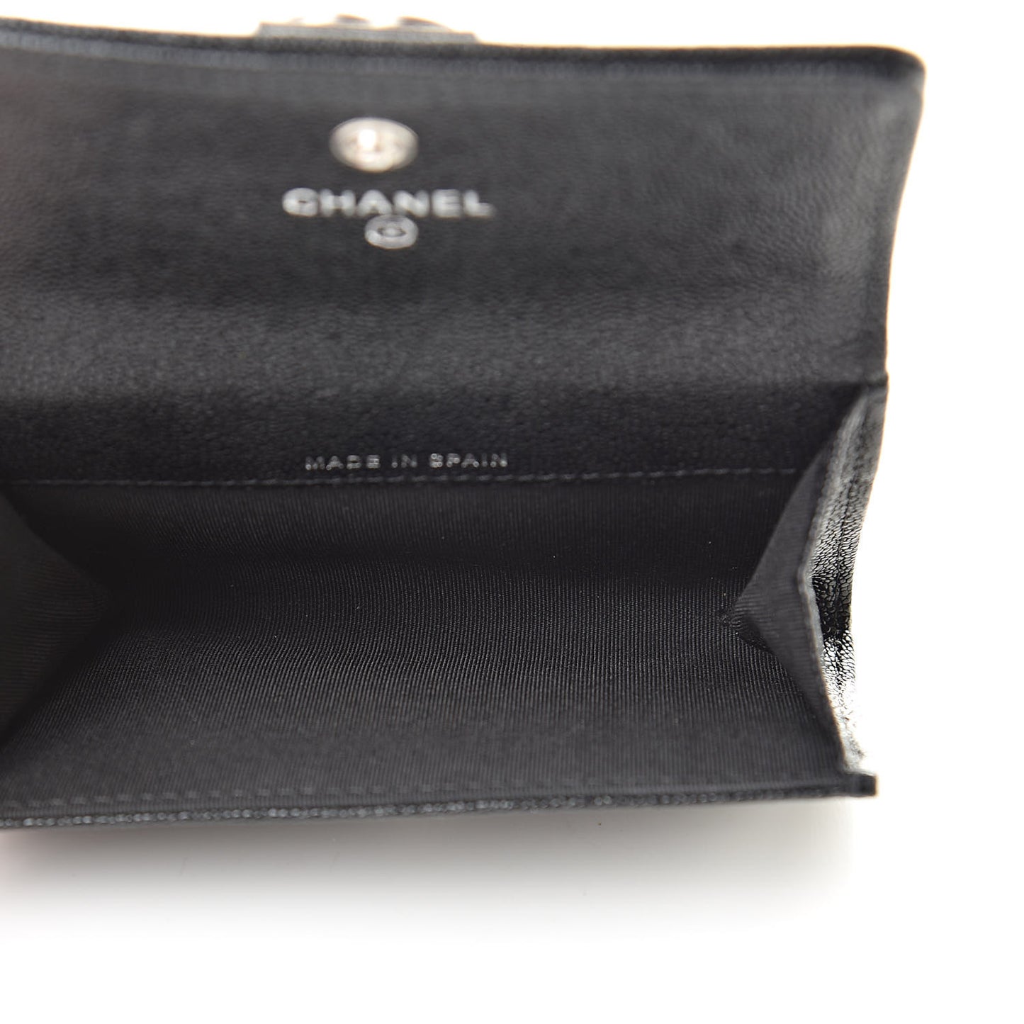 Caviar Quilted Boy Flap Card Holder Black