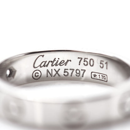 Cartier 18K White Gold Diamond 4mm LOVE Wedding Band Ring 51 5.75 4 of 4
