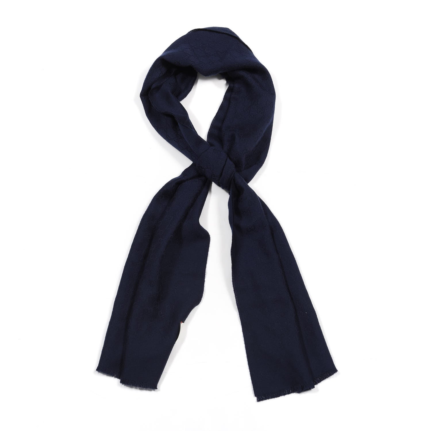 Gucci Cashmere GG Monogram Gem Lux Scarf Midnight Blue 1 of 4