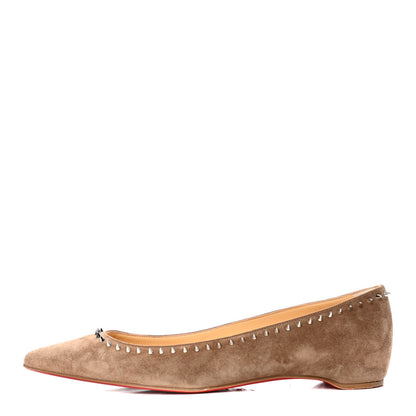 Christian Louboutin Veau Velours Anjalina Flats 38.5 Fennec 1 of 4