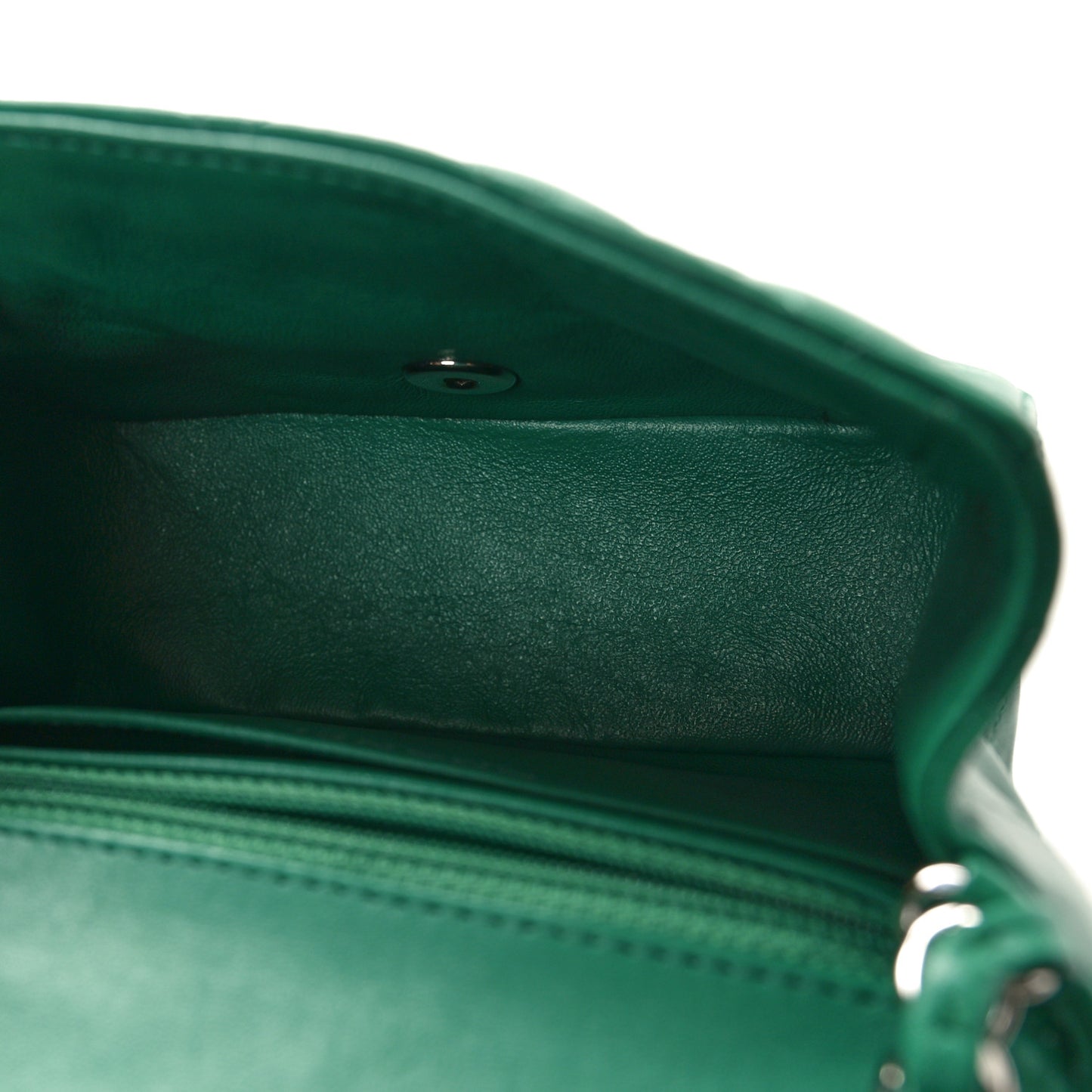 Lambskin Quilted Mini Square Flap Green