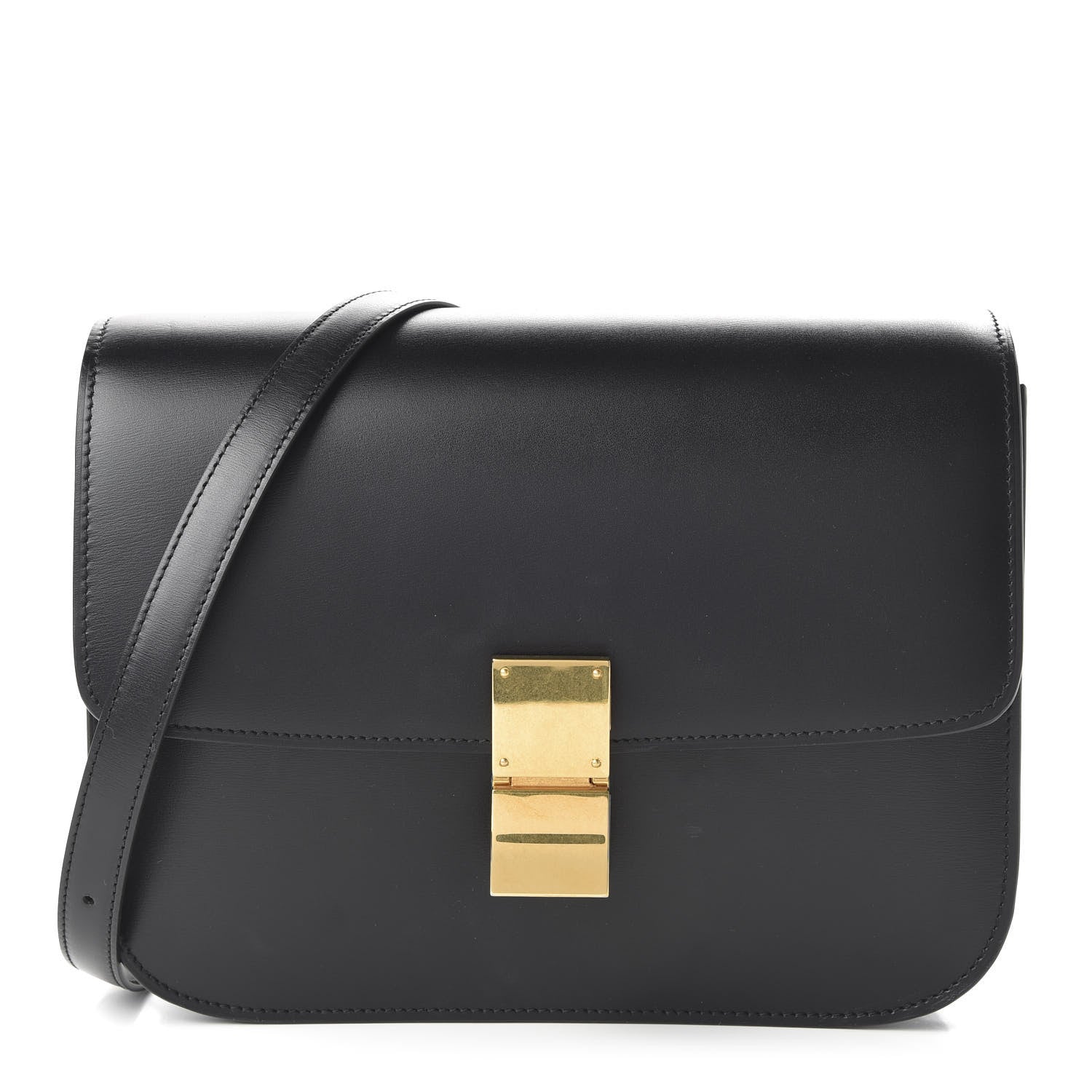 Celine Box Calfskin Medium Classic Box Flap Bag Black 1 of 9