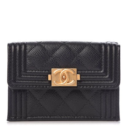 Chanel Caviar Quilted Small Boy Flap Wallet Black 1 of 7