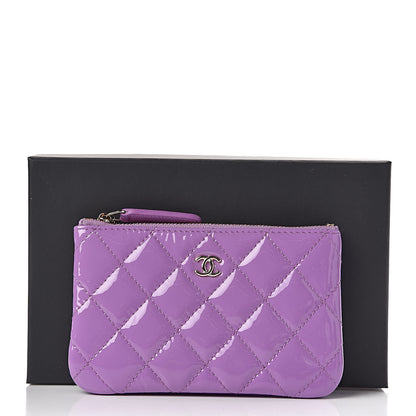 Chanel Patent Quilted Small Cosmetic Case Purple 8 of 8