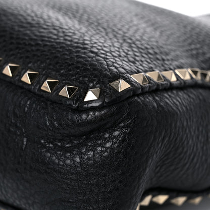 Valentino Garavani Pebbled Calfskin Large Rockstud Flip-Lock Messenger Bag Black 9 of 24