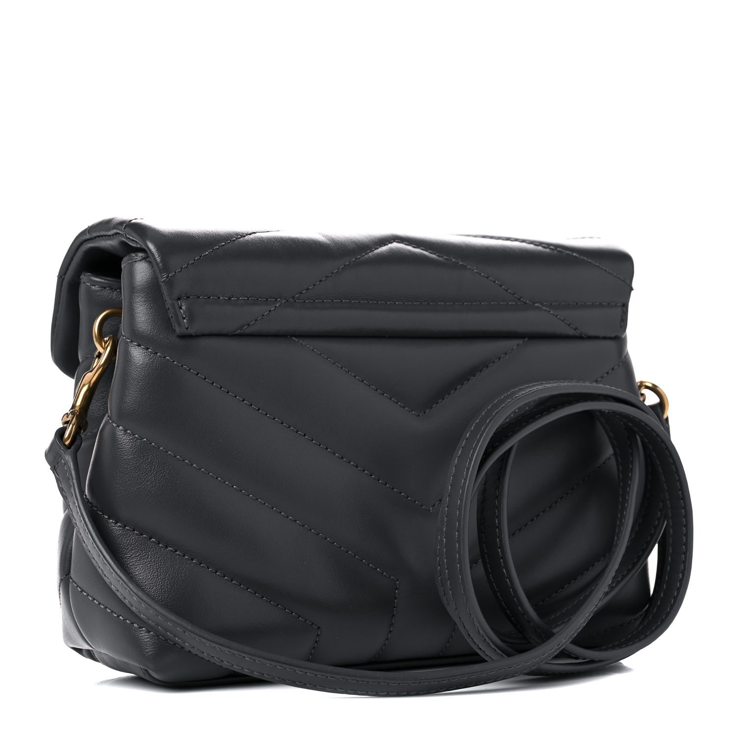 Saint Laurent Calfskin Y Quilted Monogram Toy Loulou Crossbody Bag Storm 2 of 10