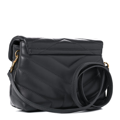 Saint Laurent Calfskin Y Quilted Monogram Toy Loulou Crossbody Bag Storm 2 of 10
