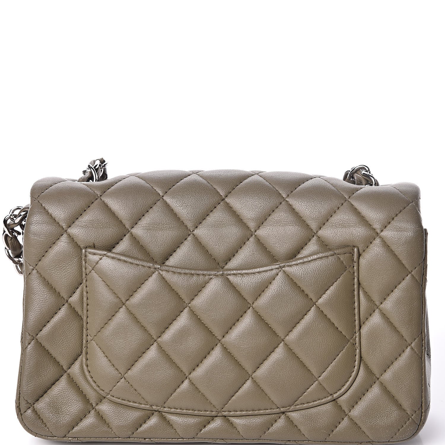 Chanel Lambskin Quilted Mini Rectangular Flap Khaki 8 of 16