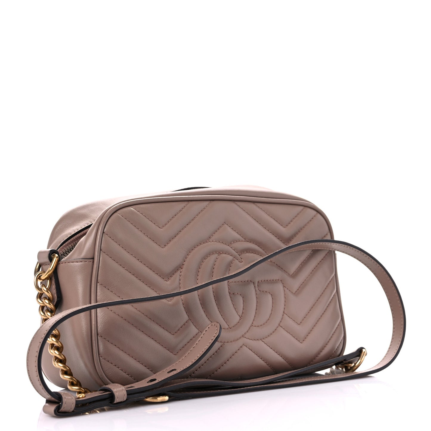 Calfskin Matelasse Small GG Marmont Chain Shoulder Bag Porcelain Rose