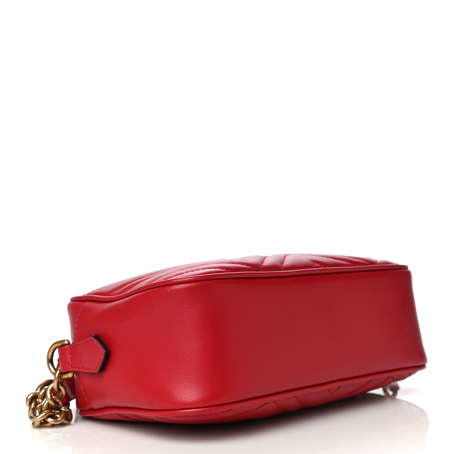 Calfskin Matelasse Small GG Marmont Chain Shoulder Bag Hibiscus Red