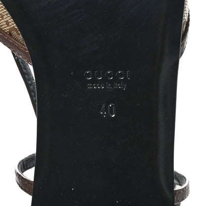 Gucci GG Monogram Malaga Kid Square G 35mm Slingback Pumps 40 Beige Ebony New Acero 6 of 8