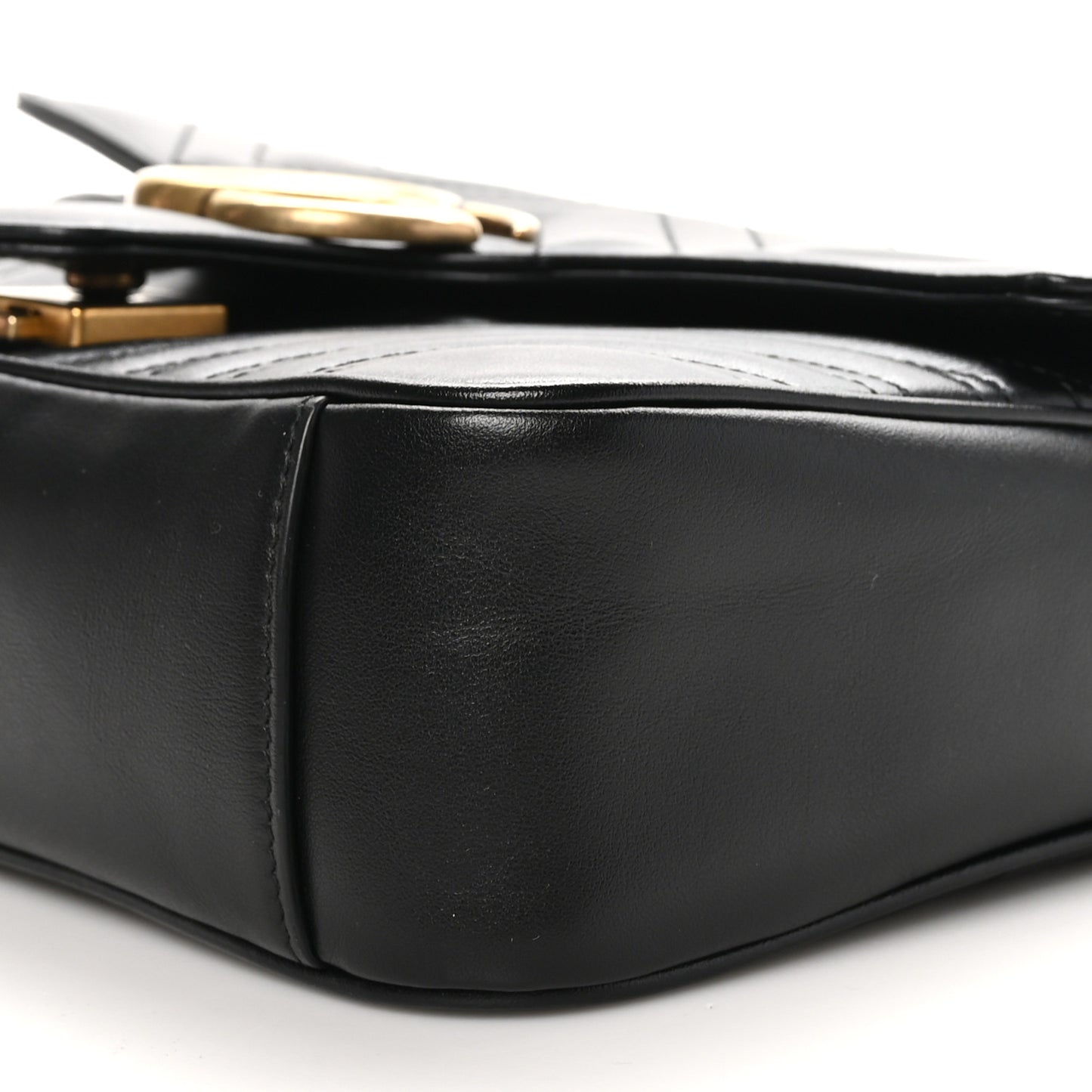 Calfskin Matelasse Small GG Marmont Shoulder Bag Black