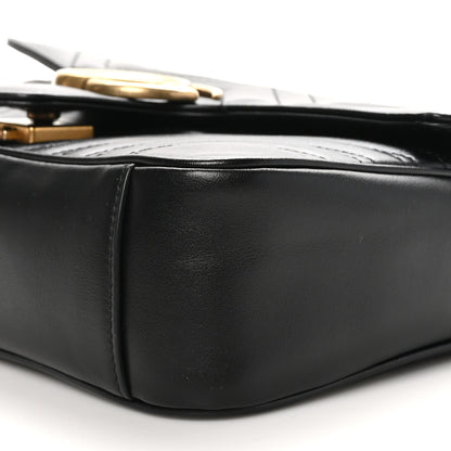 Gucci Calfskin Matelasse Small GG Marmont Shoulder Bag Black 11 of 13