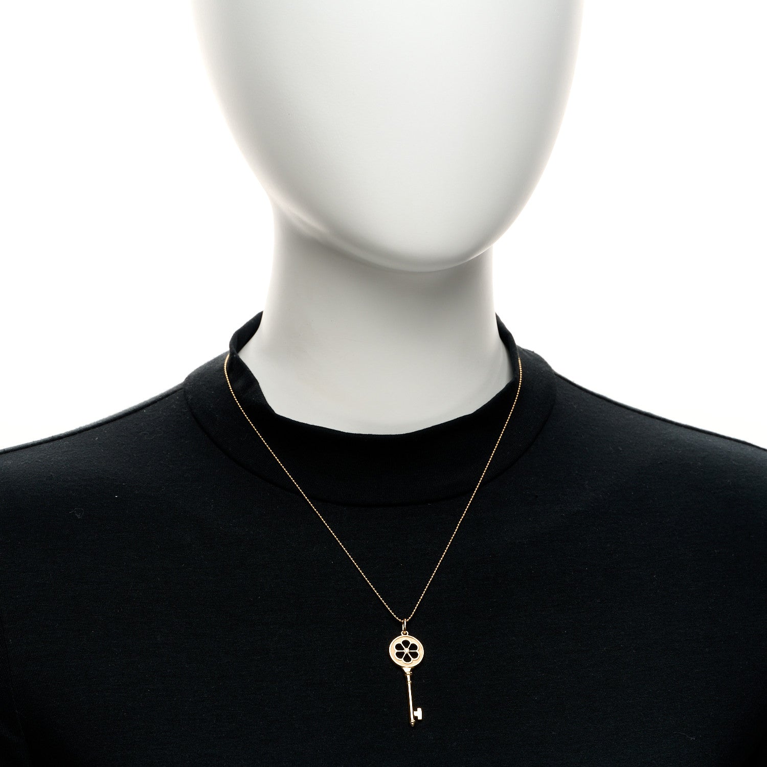Tiffany 18K Rose Gold Diamond Small Daisy Key Pendant Necklace 2 of 6
