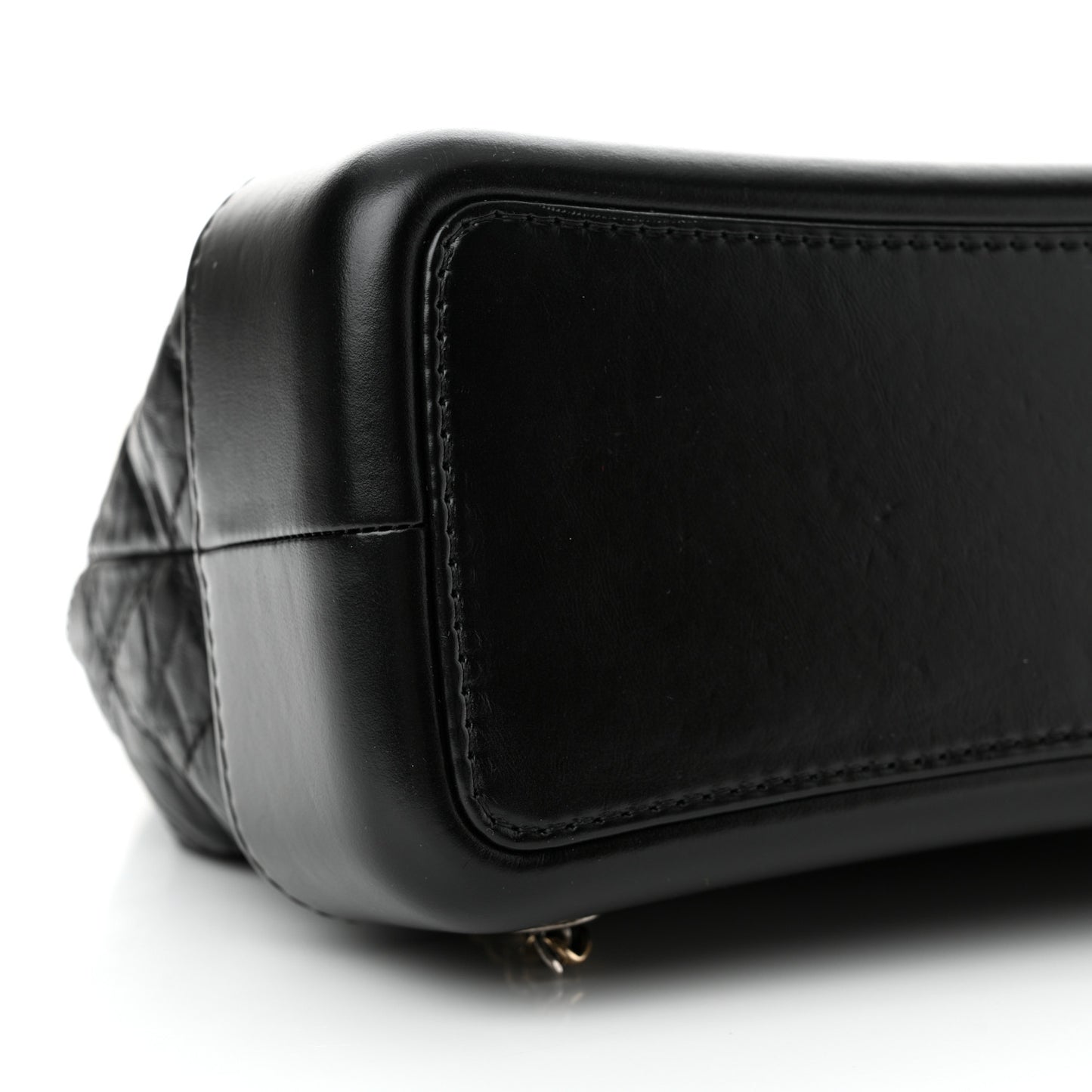 Aged Calfskin Quilted Gabrielle Backpack Black