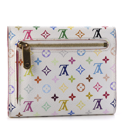 Louis Vuitton Monogram Multicolor Joey Wallet White Litchi 2 of 9