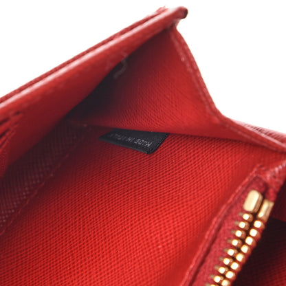 Prada Saffiano Metal Mini Crossbody Wallet Rosso 8 of 9