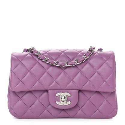 Chanel Lambskin Quilted Mini Rectangular Flap Purple 1 of 10