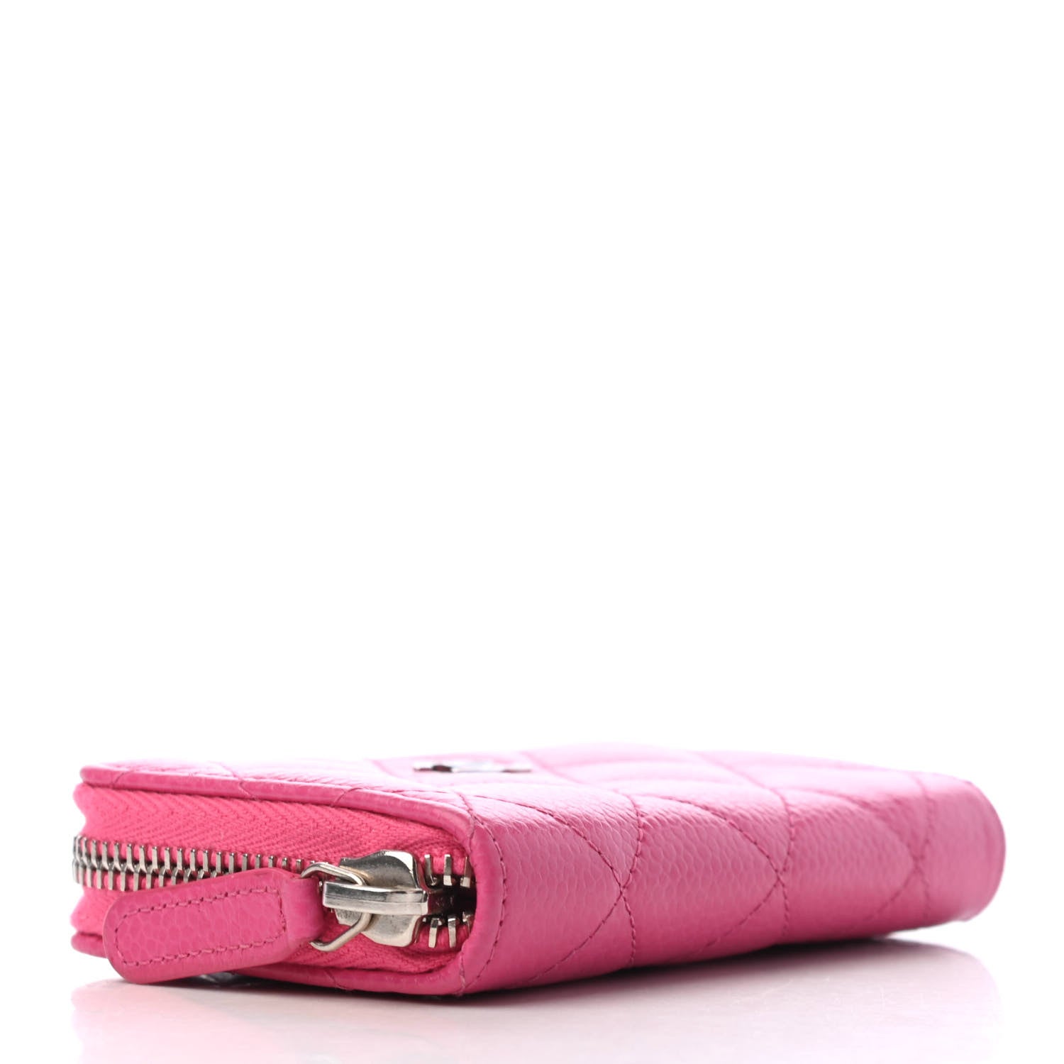 Chanel Caviar Quilted Zip Coin Purse Pink 4 of 10