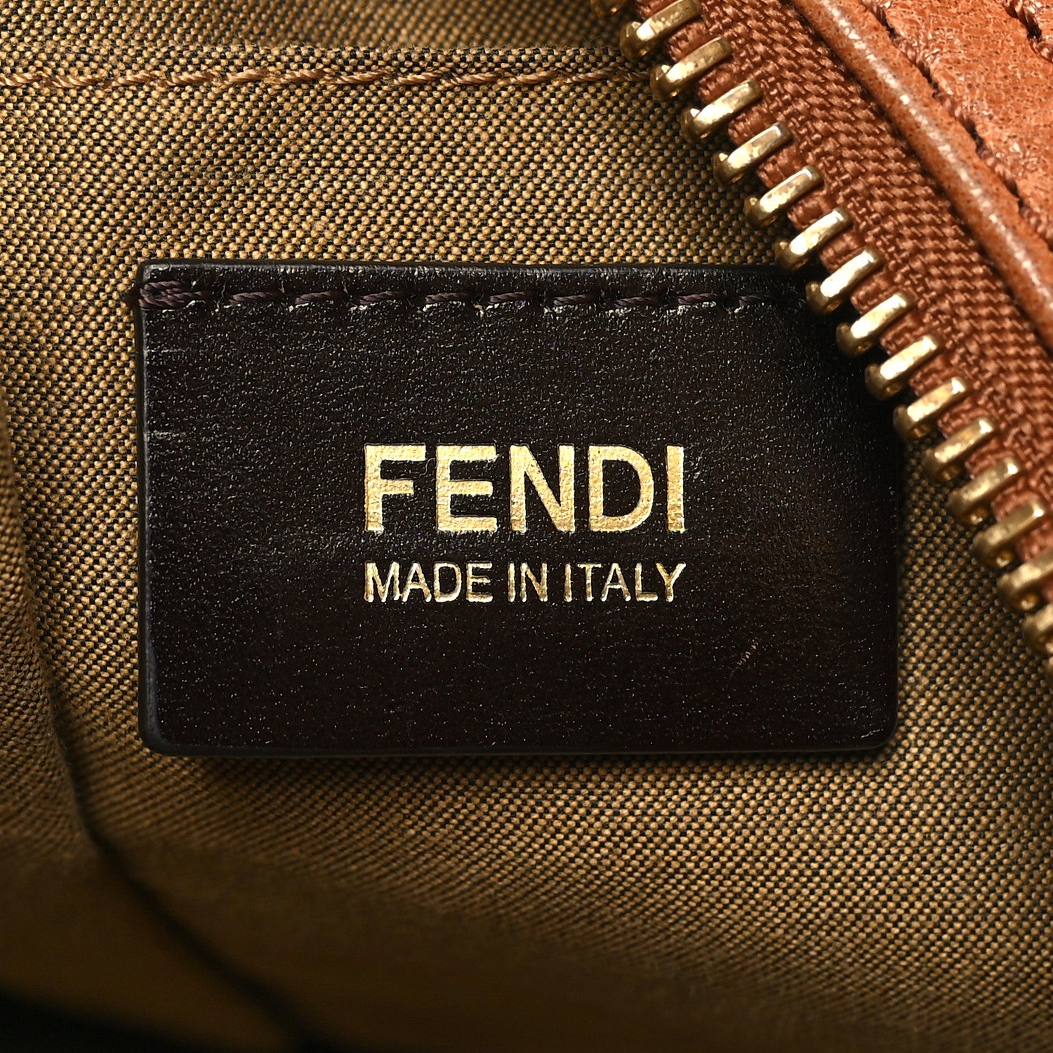 Fendi Sheepskin Zipper Hobo Brown 6 of 12