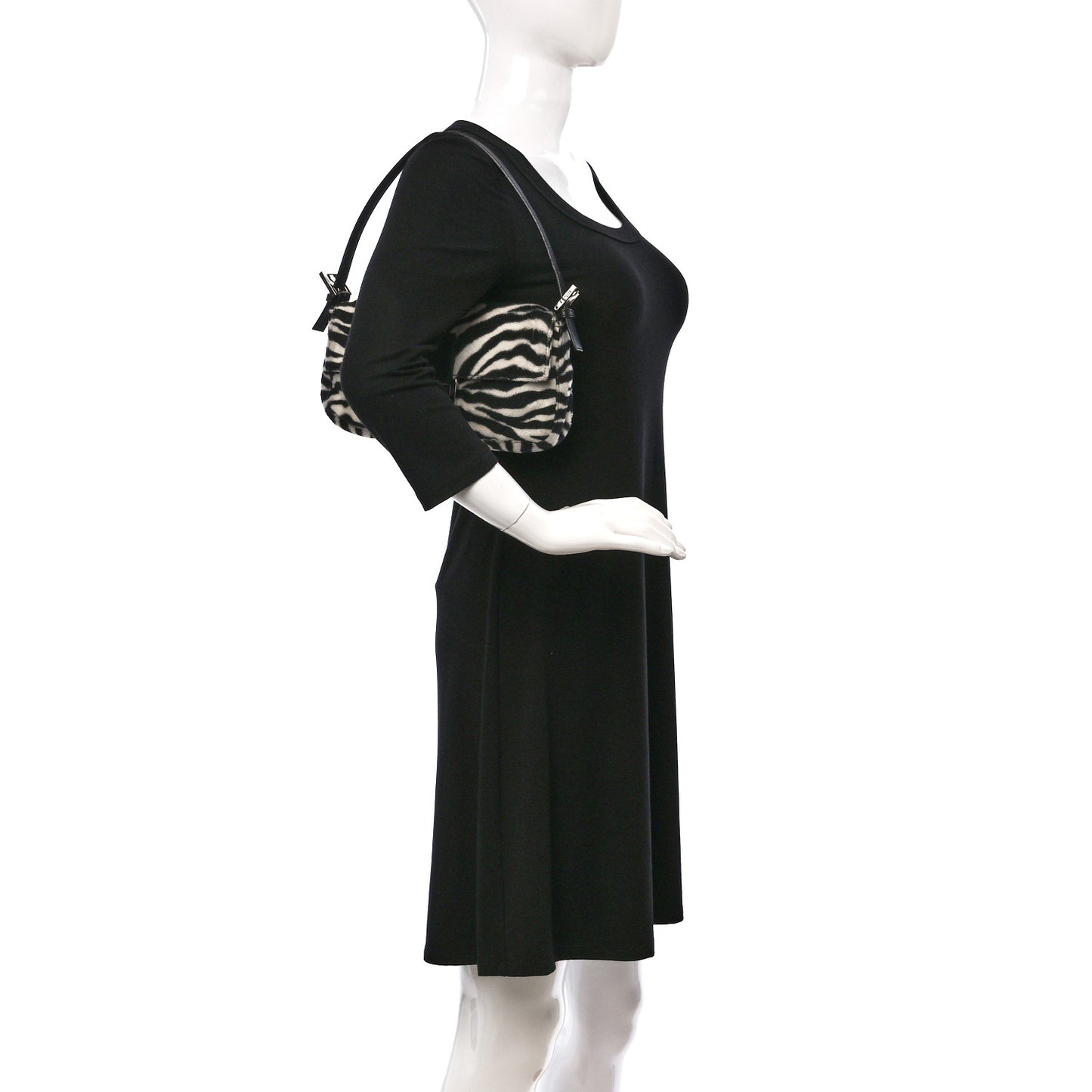 Zebra Print Baguette Black White