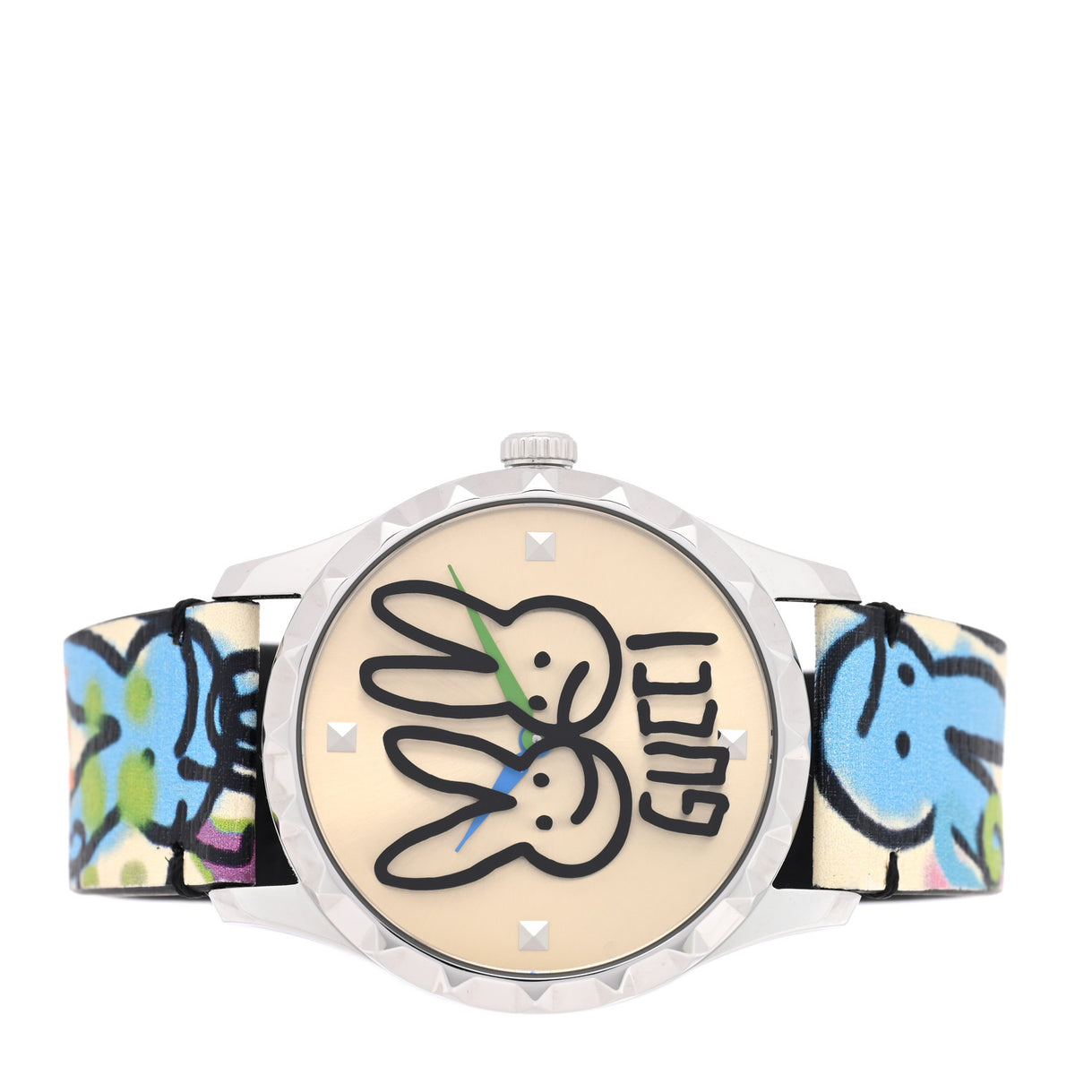 Stainless Steel Calfskin 38mm G-Timeless Capsule Collection Rabbit Quartz Watch Blue