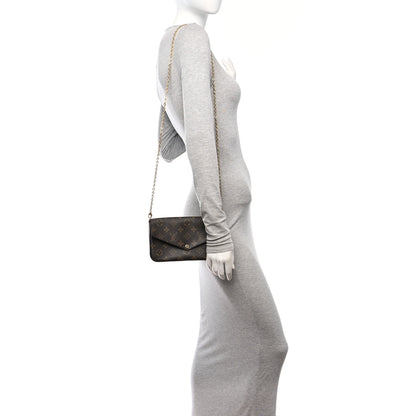 Louis Vuitton Monogram Pochette Felicie Chain Wallet Fuchsia 2 of 17