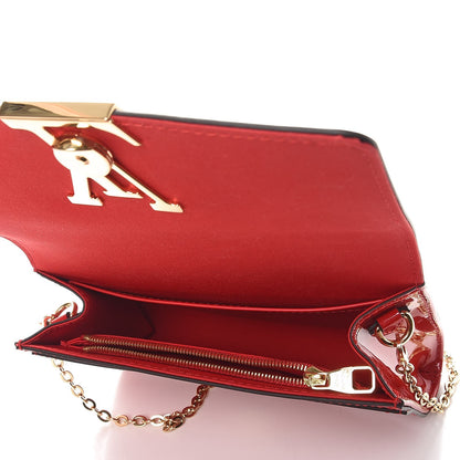 Louis Vuitton Patent Calfskin Chain Louise PM Rouge 5 of 8