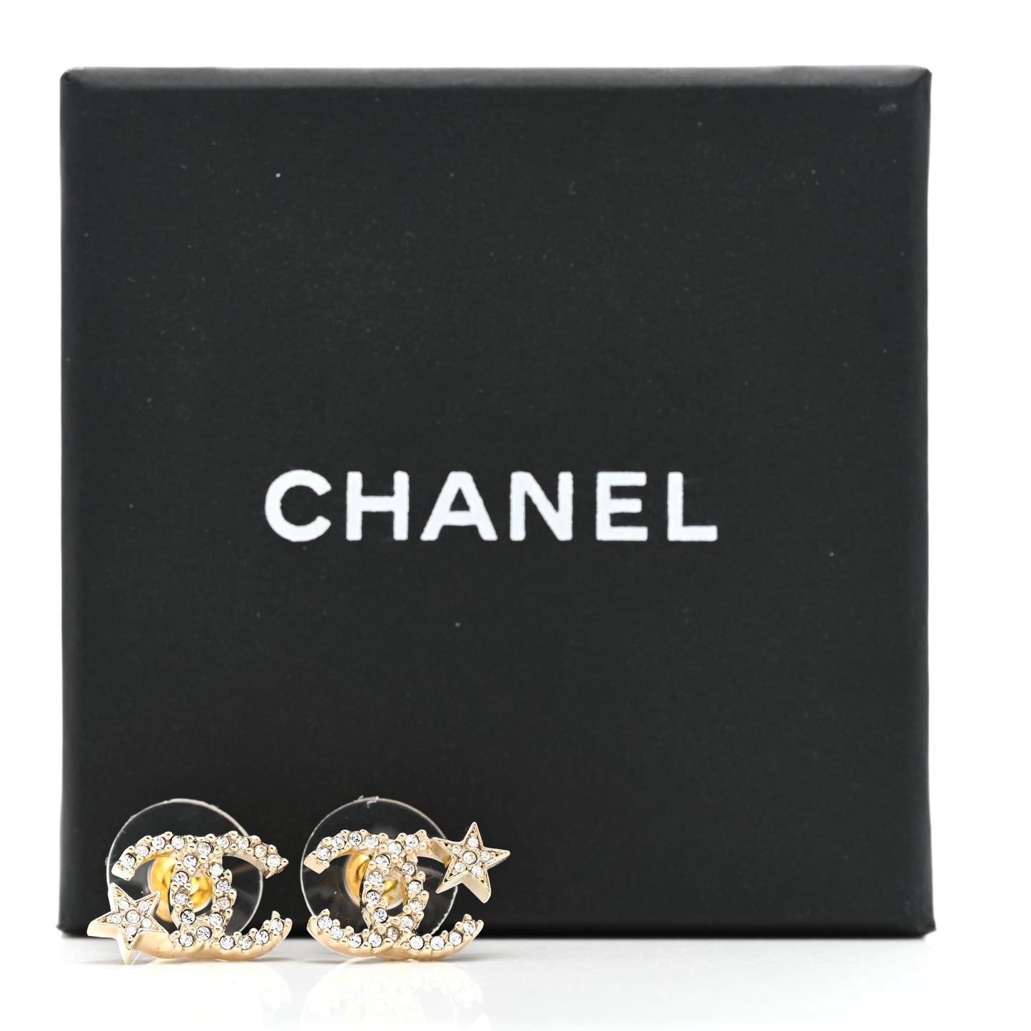 Crystal CC Starfall Earrings Gold