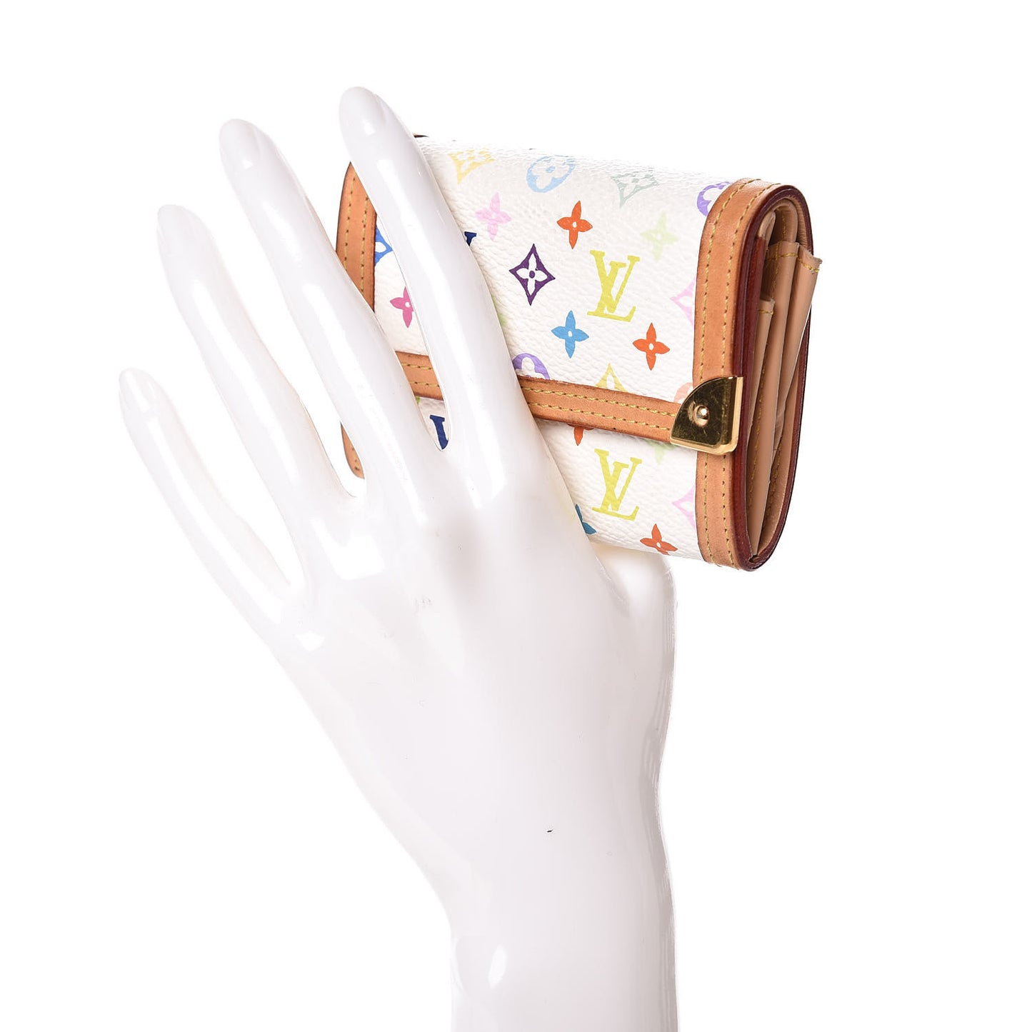 Monogram Multicolor Porte-Monnaie Plat Coin Purse White