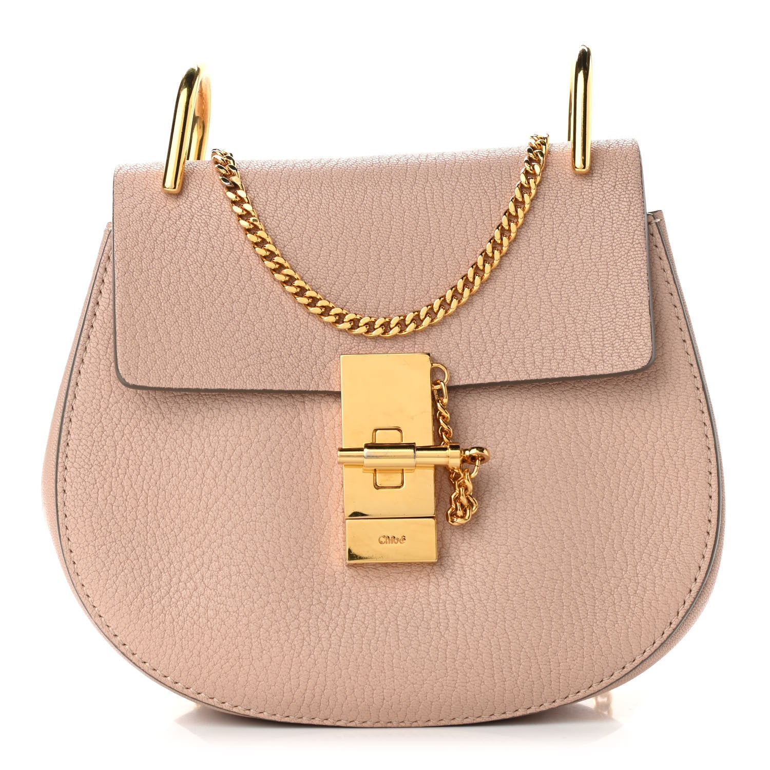 Chloe Grained Lambskin Mini Drew Shoulder Bag Cement Pink 1 of 11