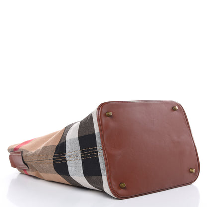 Burberry Canvas Mega Check Medium Susanna Hobo Brown 4 of 11