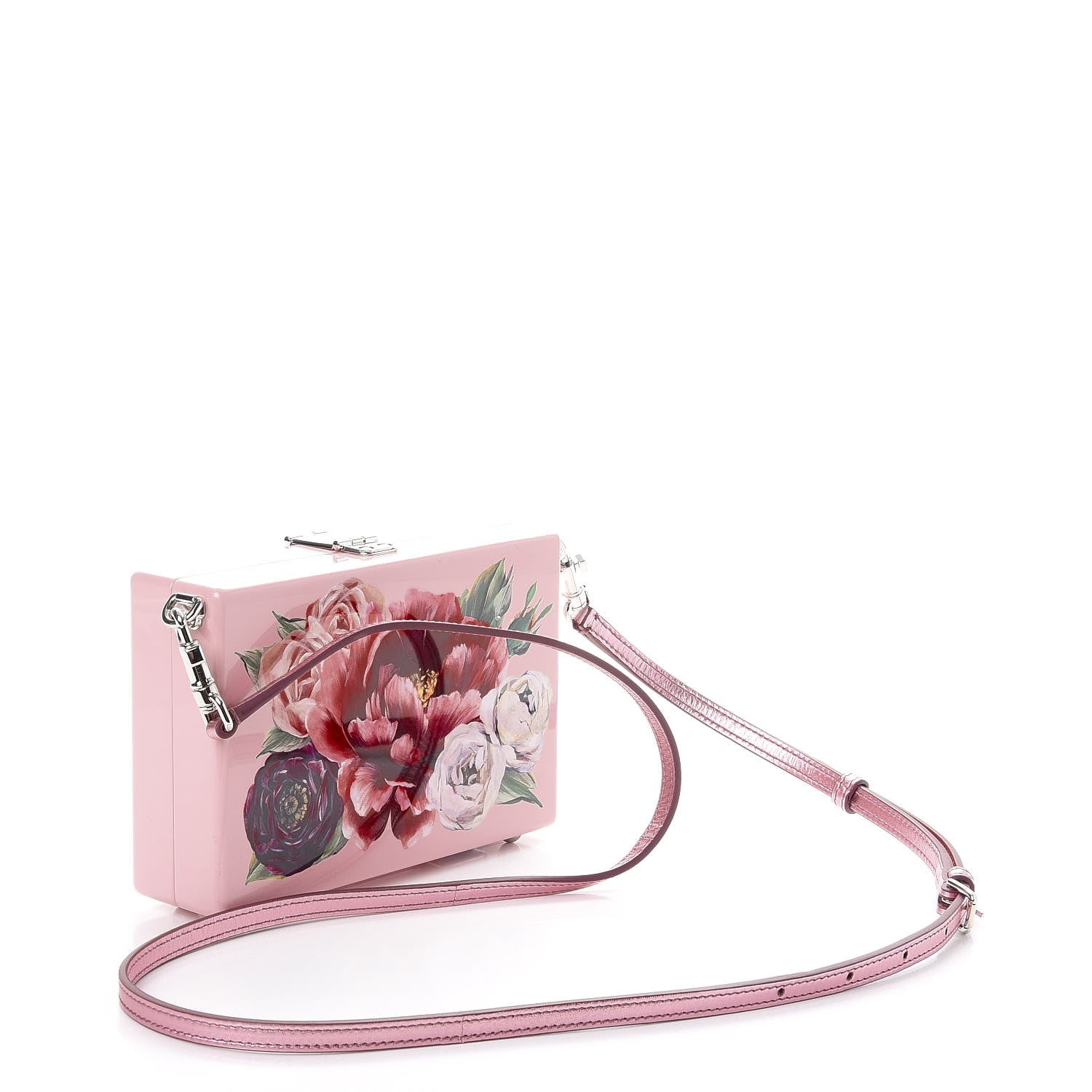 Dolce & Gabbana Acrylic Floral Print Dolce Box Clutch Pink 4 of 7