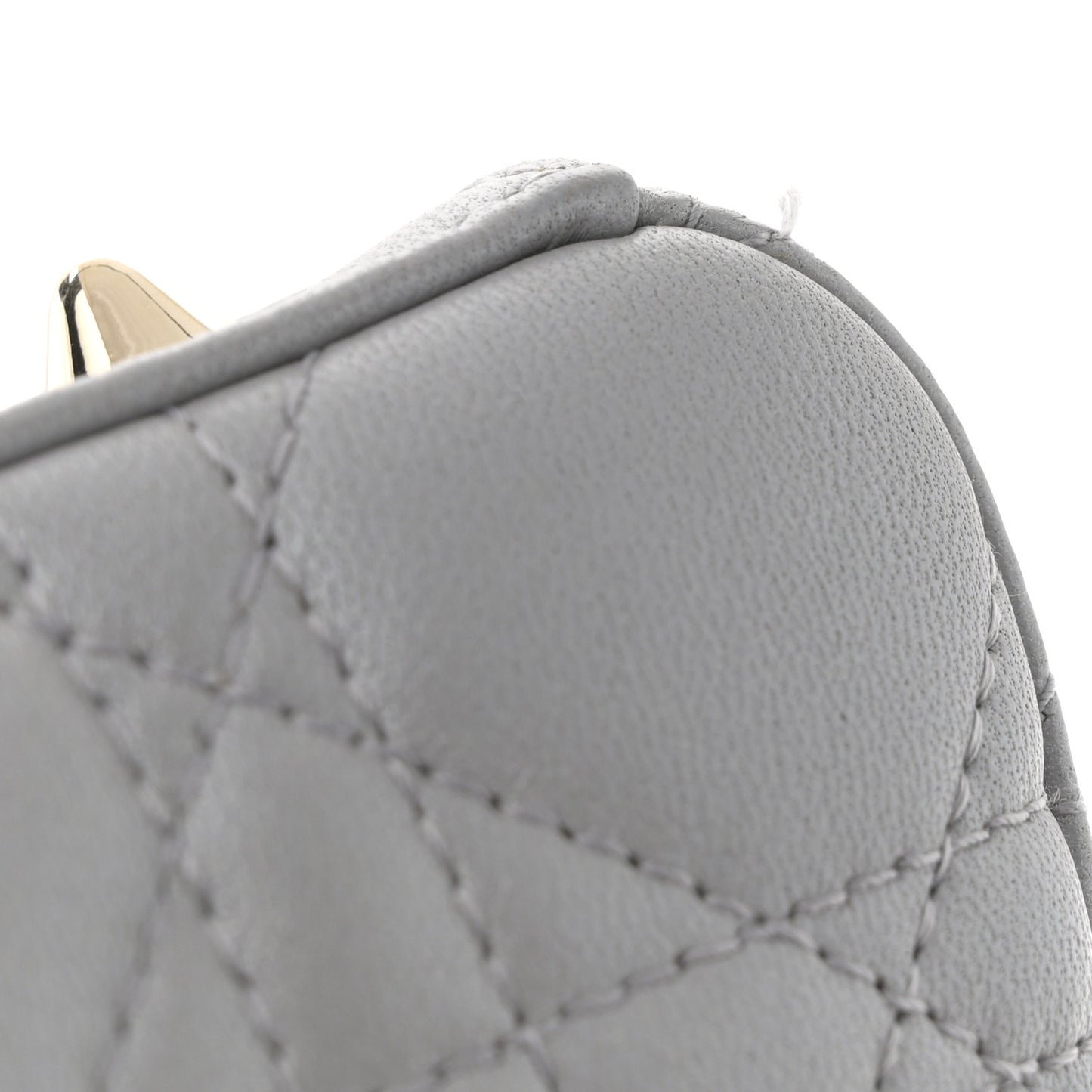 Pearly Lambskin Cannage Medium Lady Dior Grey