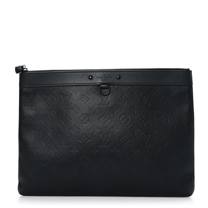 Louis Vuitton Calfskin Monogram Shadow Discovery Pochette Black 1 of 6