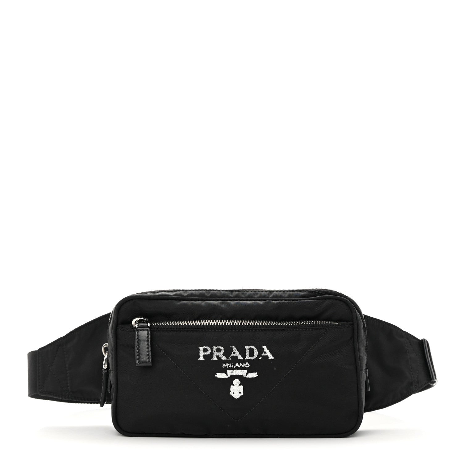 Prada Tessuto Re-Nylon Logo Print Belt Bag Black 1 of 12