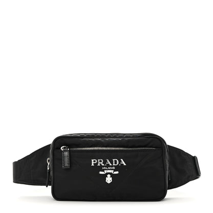 Prada Tessuto Re-Nylon Logo Print Belt Bag Black 1 of 12