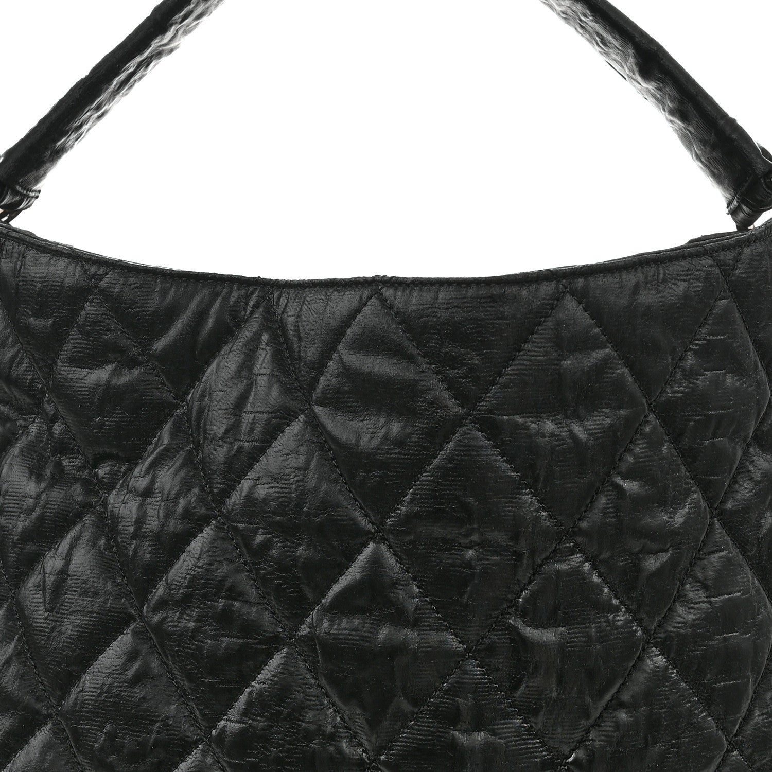 Chanel Crinkled Coated Canvas Le Marais Hobo Black 8 of 10