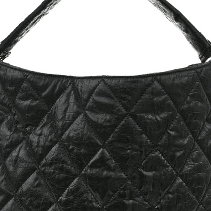 Chanel Crinkled Coated Canvas Le Marais Hobo Black 8 of 10