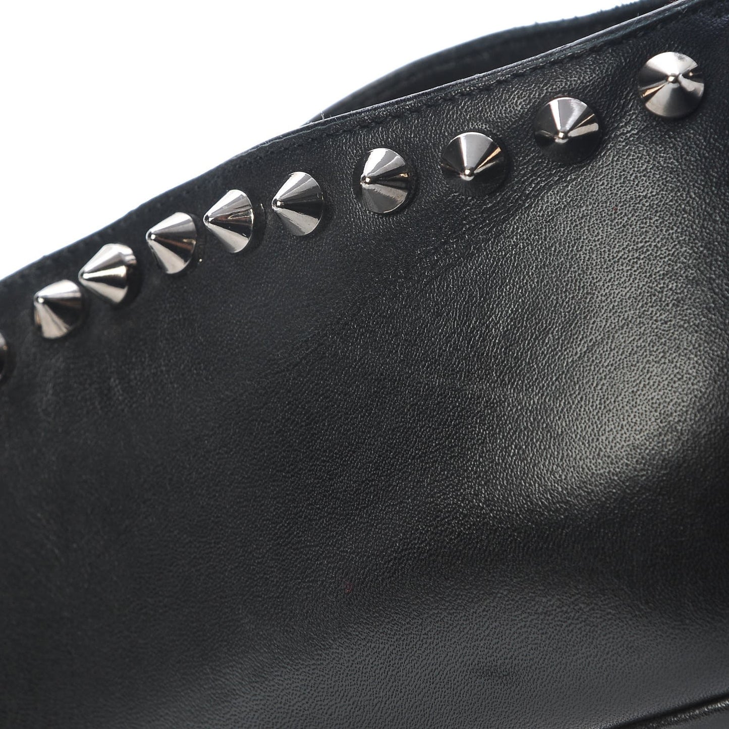 Calfskin Studded Miss Fast Plato 140 Platform Booties 39 Black