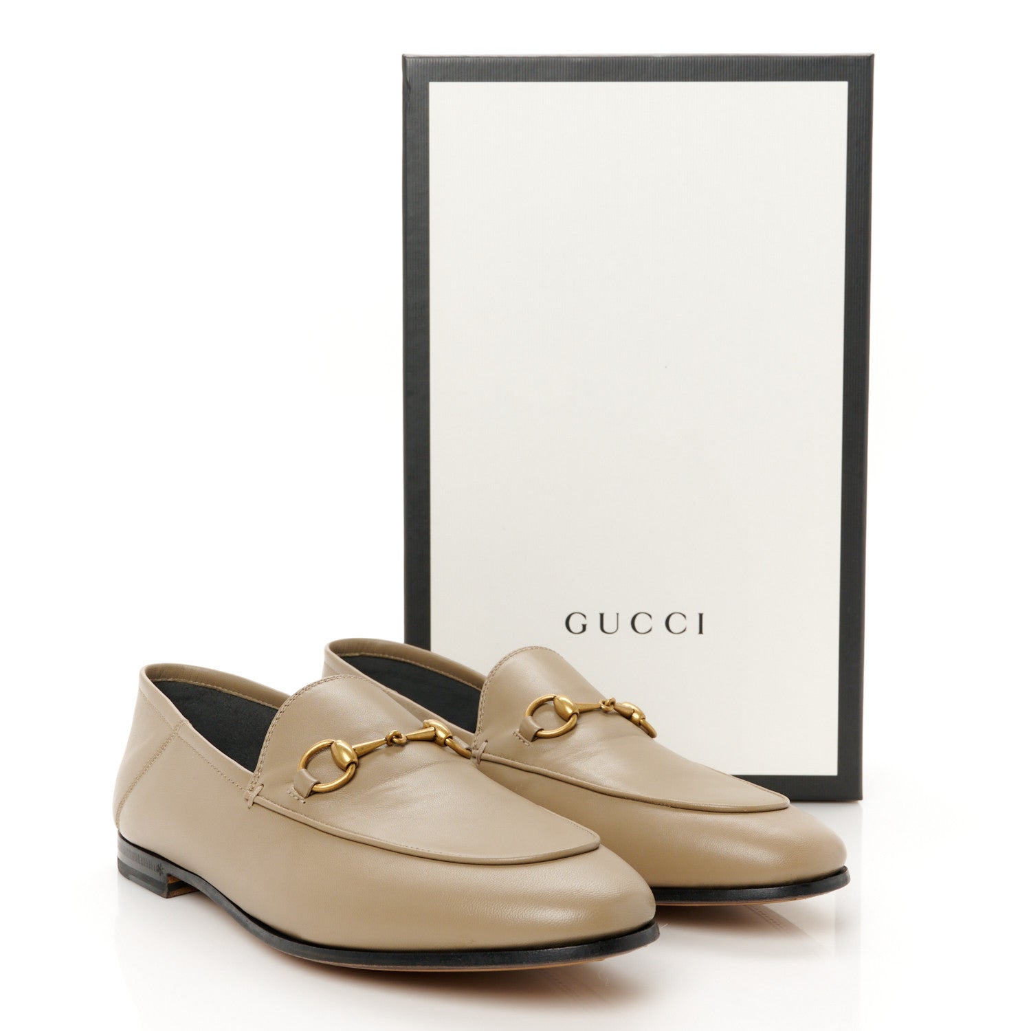 Gucci Lambskin Womens Brixton Horsebit Loafers 38.5 Mud 19 of 20