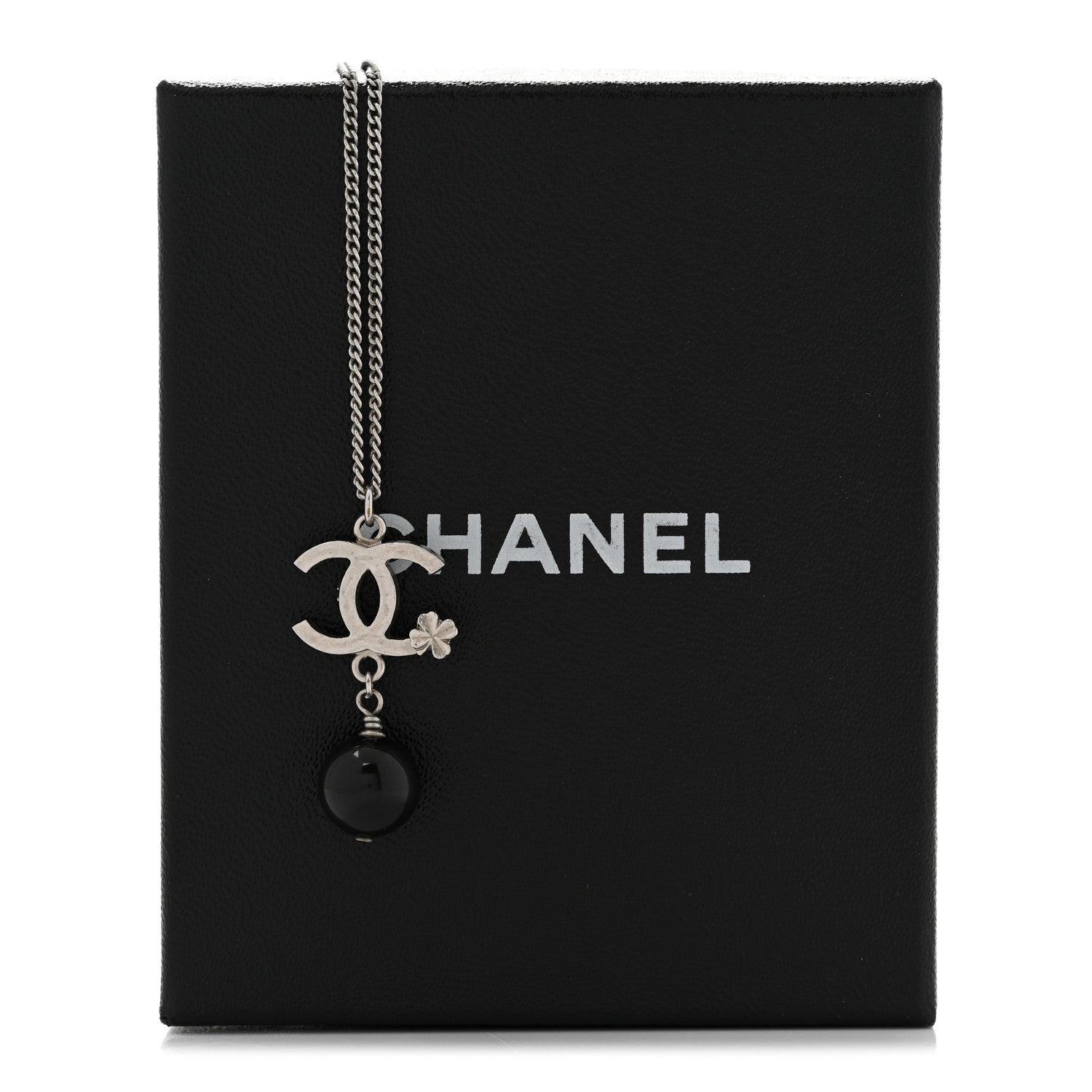 Chanel CC Bead Drop Necklace Black 8 of 8