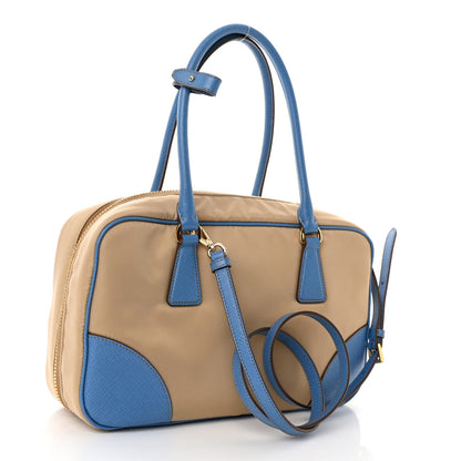 Prada Re-Nylon Saffiano Medium Re-Edition 1978 Two Handle Bag Camel Wave 3 of 9