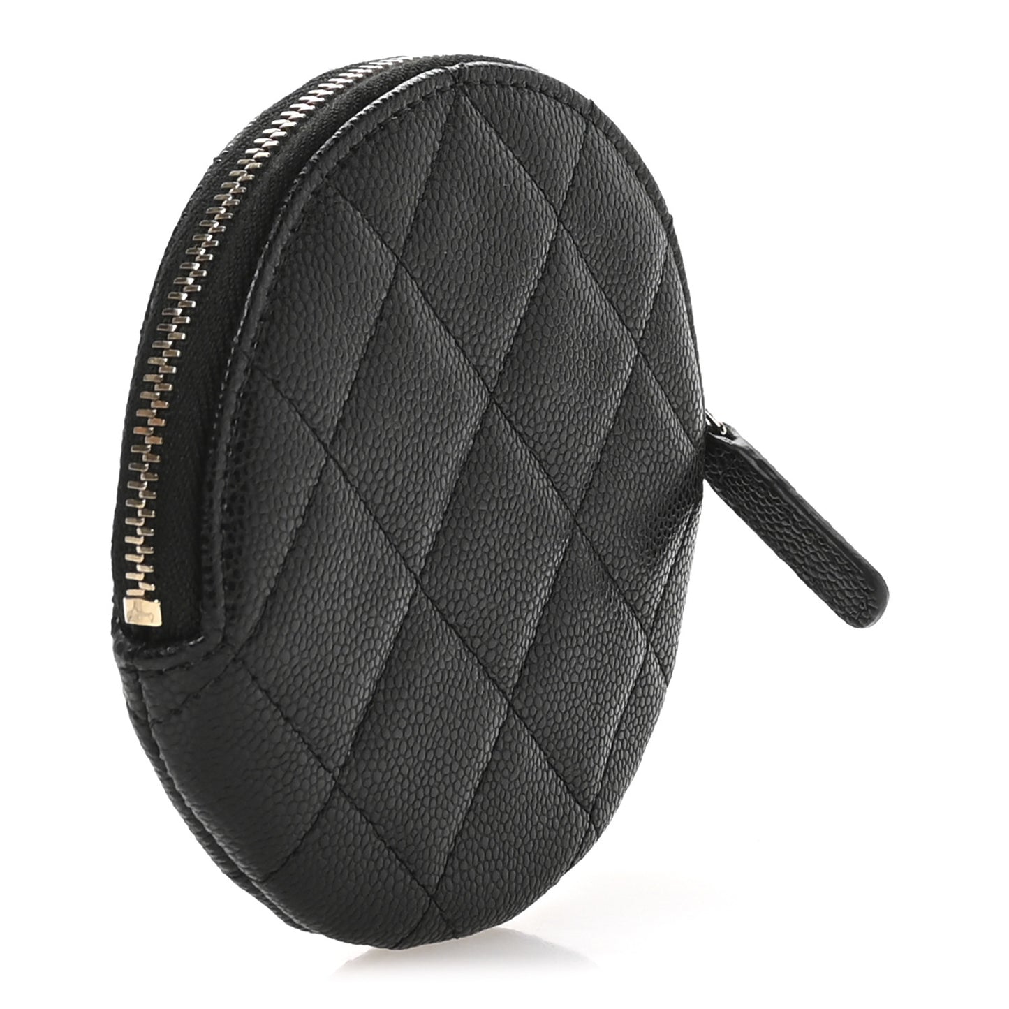Caviar Quilted Zip Around Classic Coin Purse Black