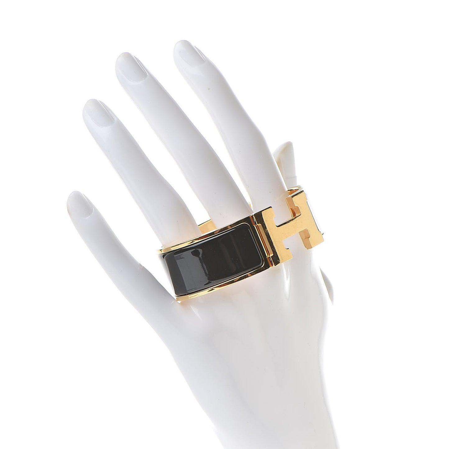 Enamel Wide Clic Clac H Bracelet PM Black