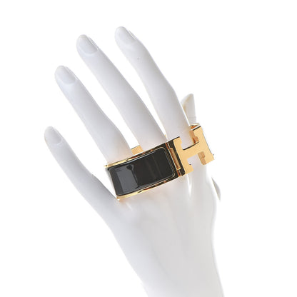 Hermes Enamel Wide Clic Clac H Bracelet PM Black 2 of 5