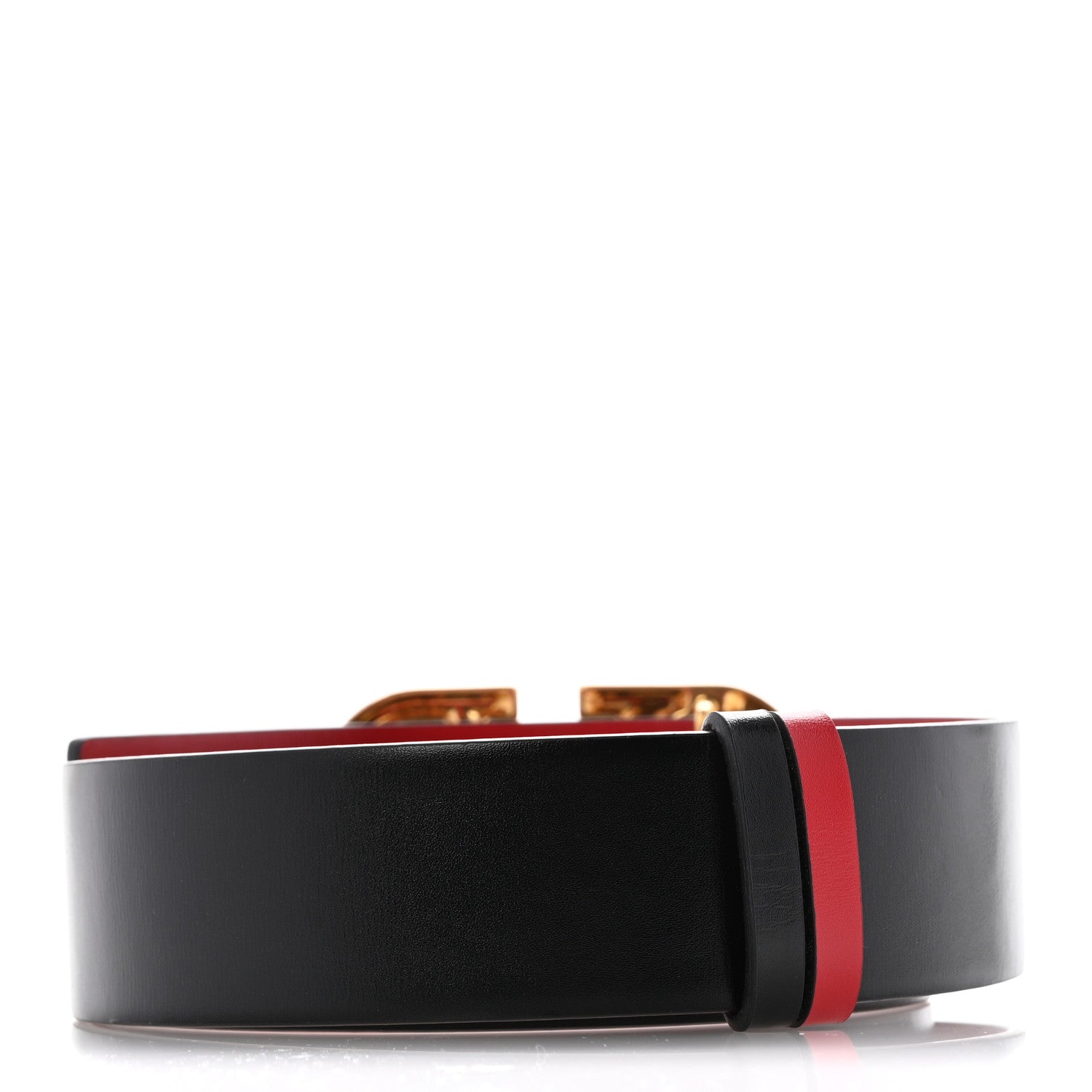Valentino Garavani Glossy Calfskin 40mm VLogo Reversible Belt 75 30 Black Rouge Pur 2 of 10
