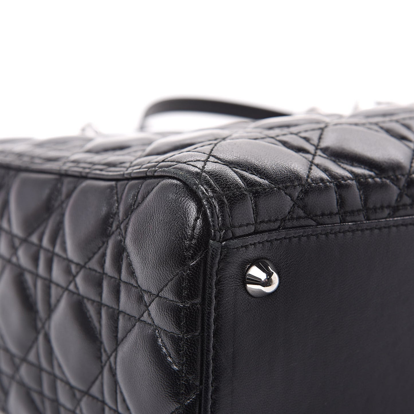 Lambskin Cannage Large Lady Dior Black